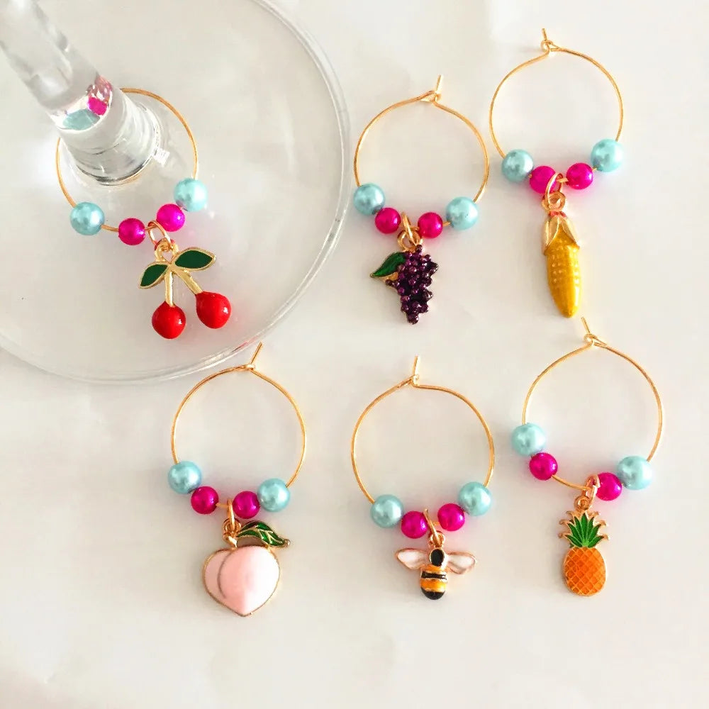 Wine Charms Fashion Design (Set of 6)