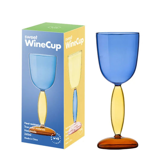 Contrasting Colour Goblet Blue/Yellow/Orange (1 pce, 260ml)