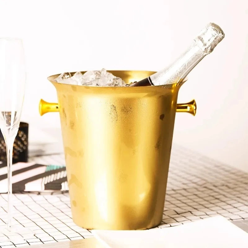 Stainless Steel Gold Ice Bucket (5L)