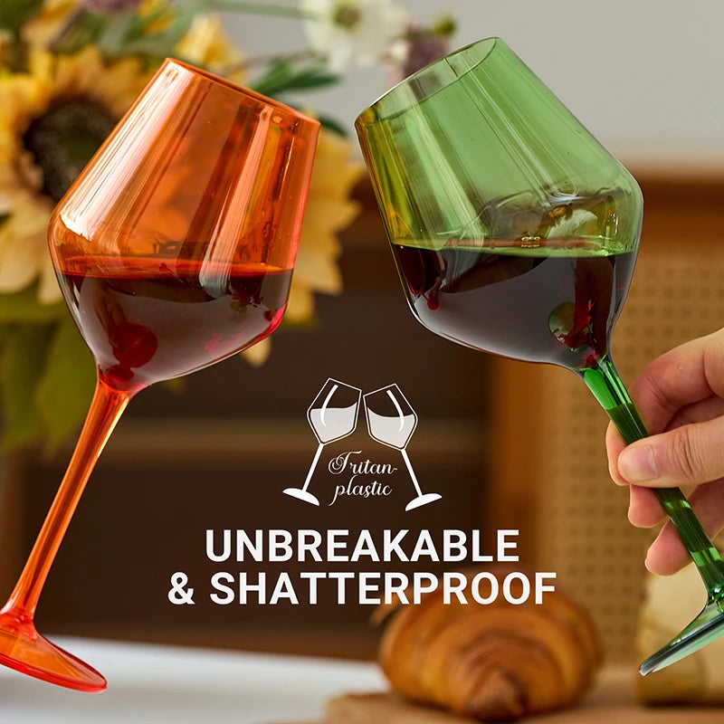 Tritan Red Plastic Wine Glass (Set of 6)