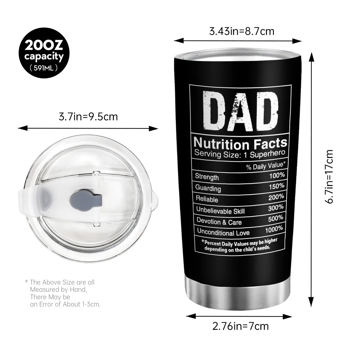 Dad Nutrition Facts Travel Coffee Mug (600ml)