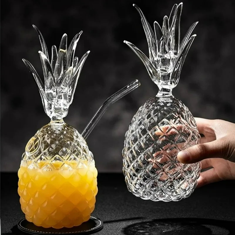 Pineapple Cocktail Glass with straw (1 pce)