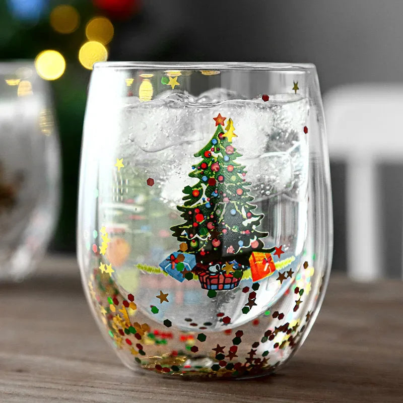 Double Wall Glass Christmas Cup (1 piece)
