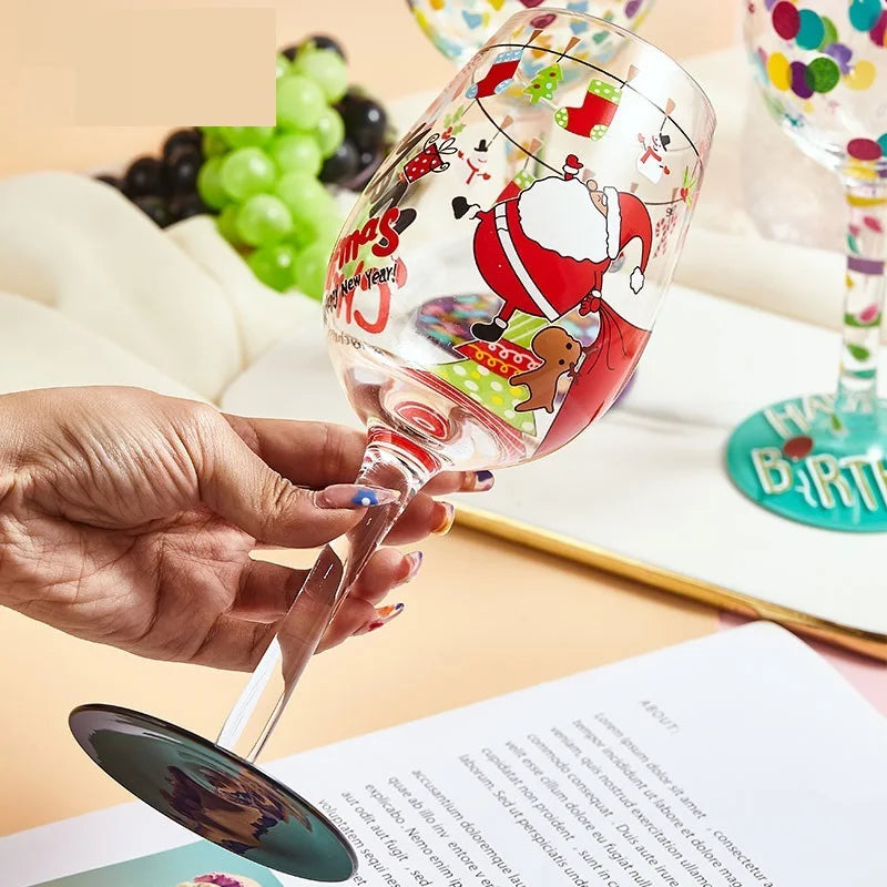 Hand-painted Red Wine Glass (1 piece)