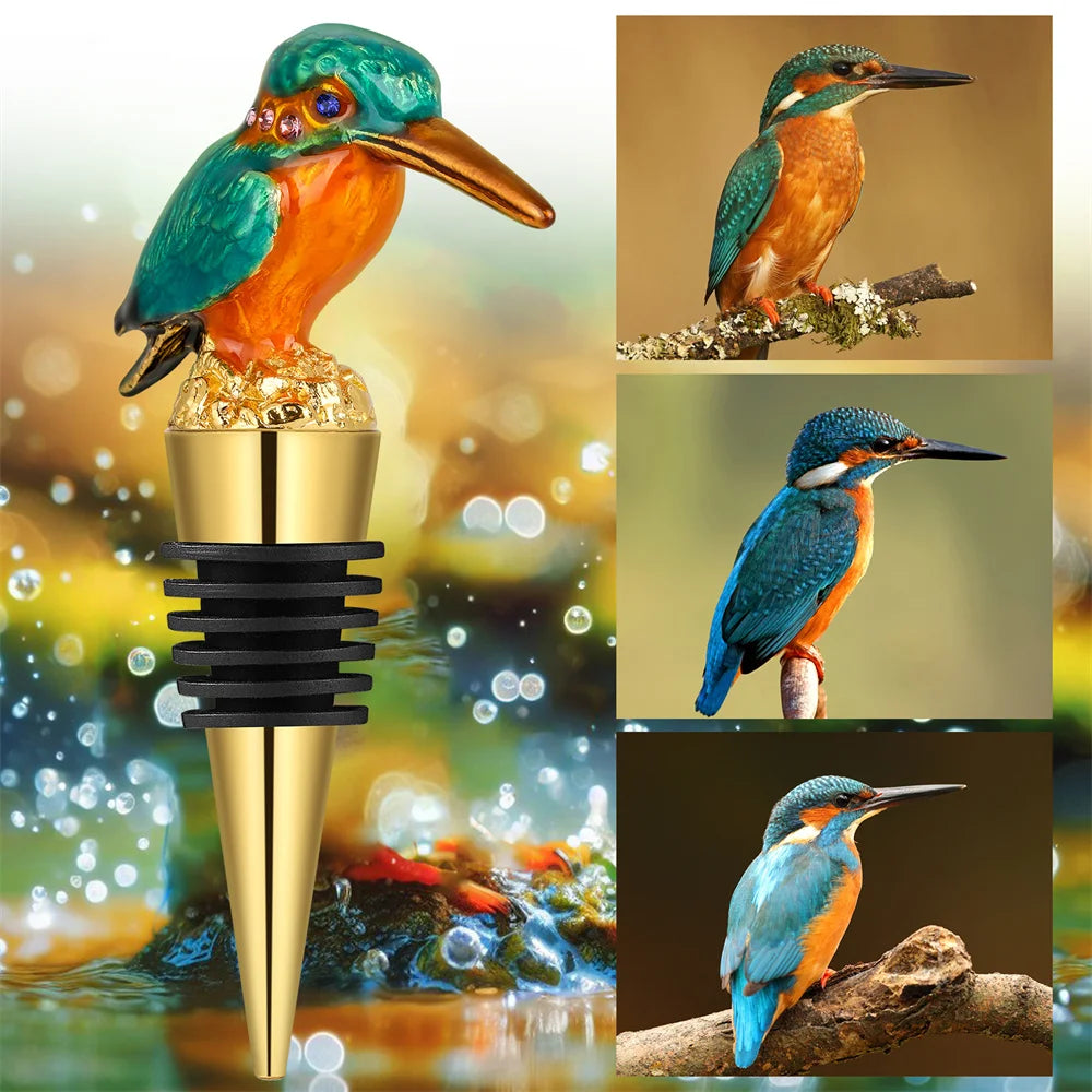 Colourful Gold Bird Wine Stopper (1 piece)