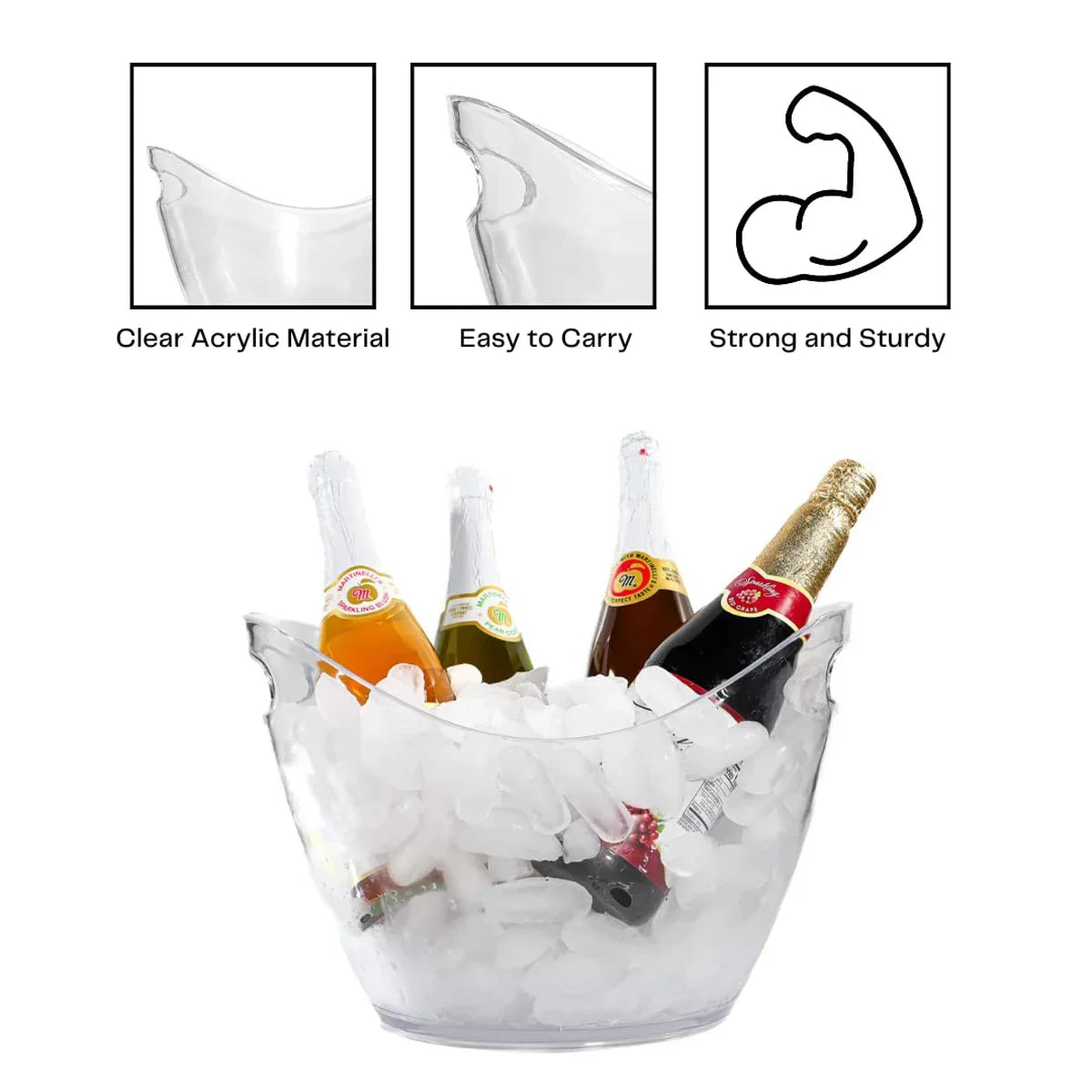 Clear acrylic Ice Buckets (1 piece, 3L)