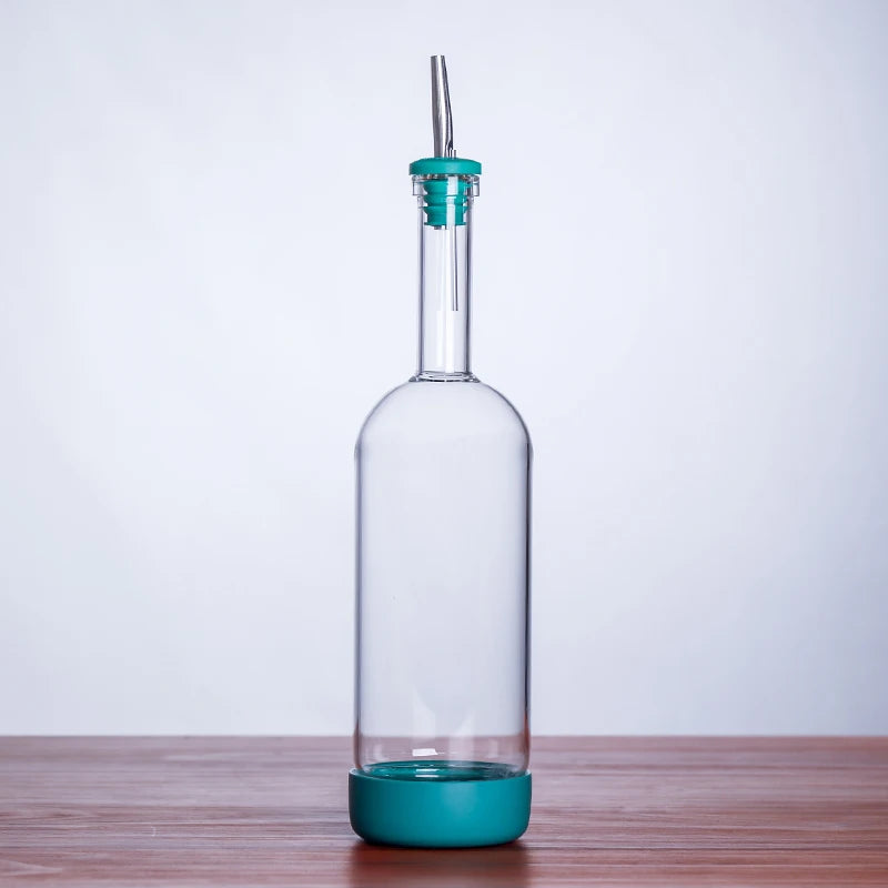 Bubble Glass Bottle Aqua w/pourer 800ml (1 piece)