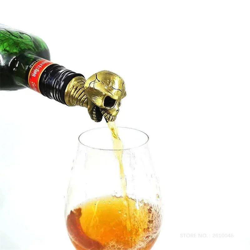 Halloween Skull Head Wine Pourer Ghost Festival Party Wine Bottle Stopper Decorations Supplies Pour Spout Club Bar Accessories