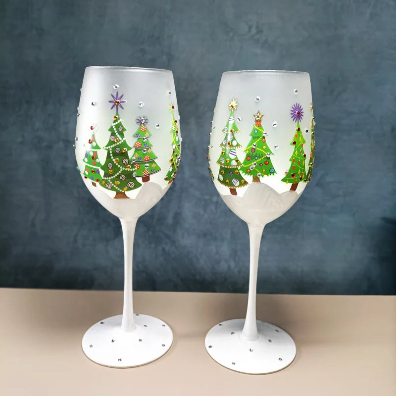 Hand-Painted Crystal wine Glasses