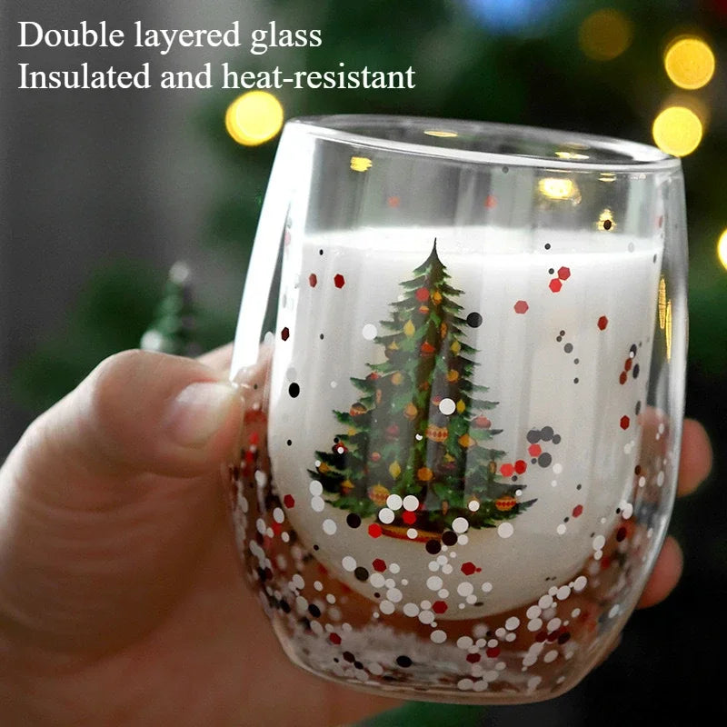 Double Wall Glass Christmas Cup (1 piece)