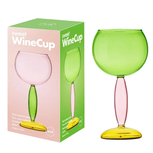 Contrasting Colour Goblet Green/Pink/Yellow (1 pce, 260ml)