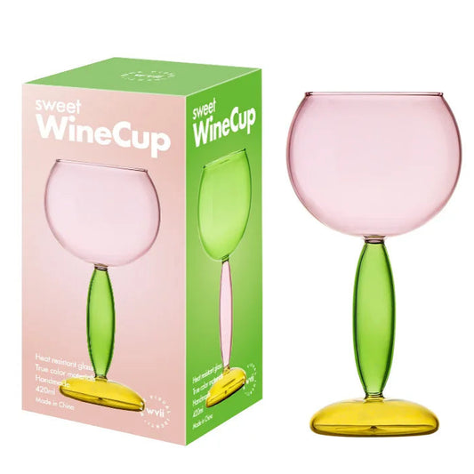 Contrasting Colour Goblet Pink/Green/Yellow (1 pce, 260ml)