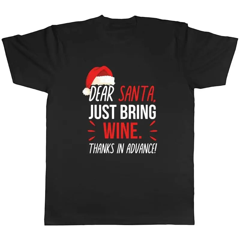 "Dear Santa Please Bring Wine" Christmas T-Shirt
