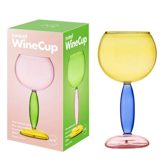 Contrasting Colour Goblet Yellow/Blue/Pink (1 pce, 260ml)