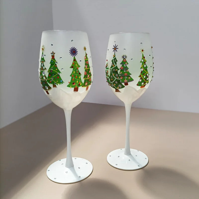 Hand-Painted Crystal wine Glasses