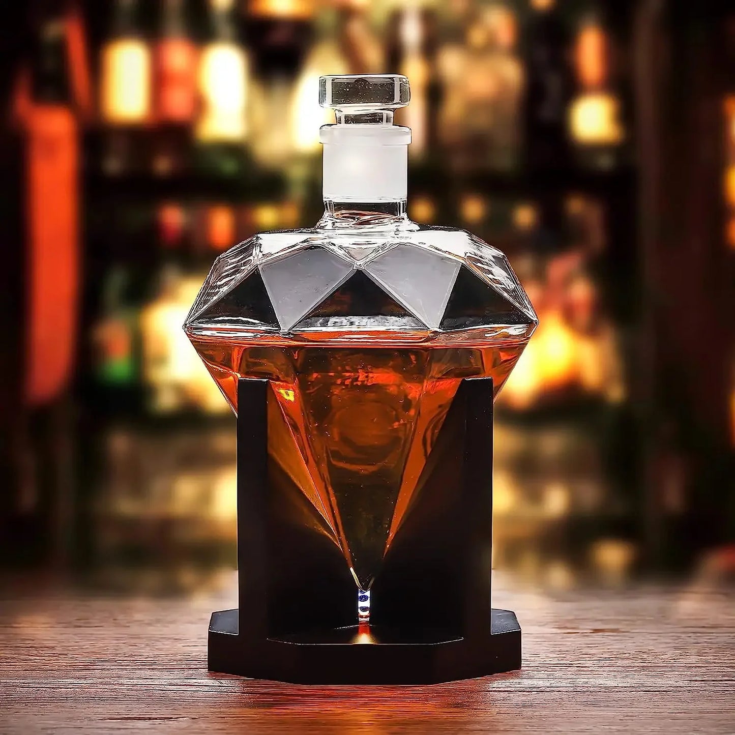 Diamond Shaped Decanter with holder (1L)
