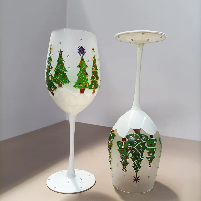 Hand-Painted Crystal wine Glasses