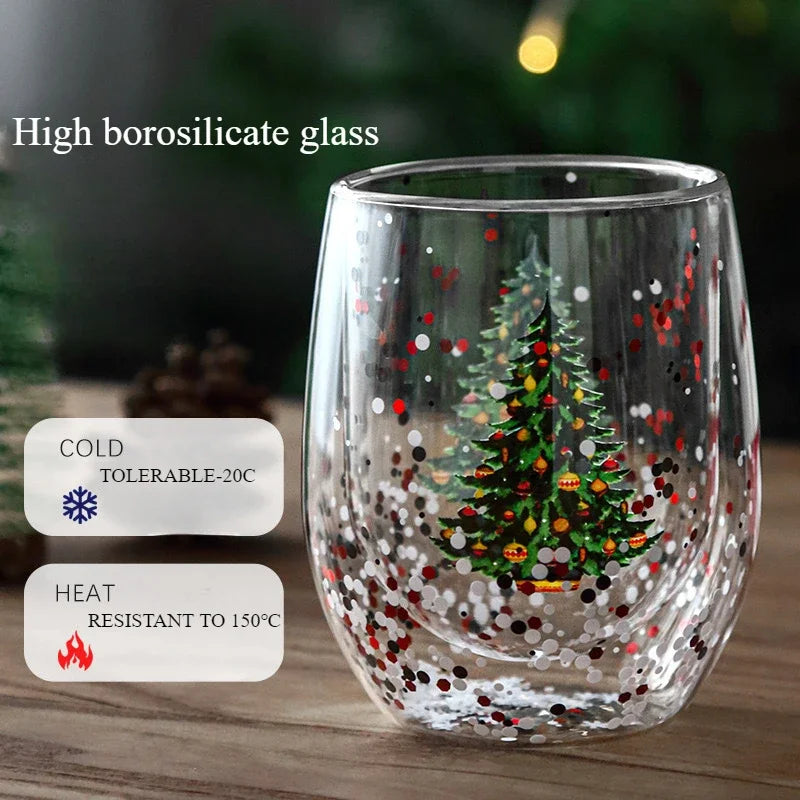 Double Wall Glass Christmas Cup (1 piece)