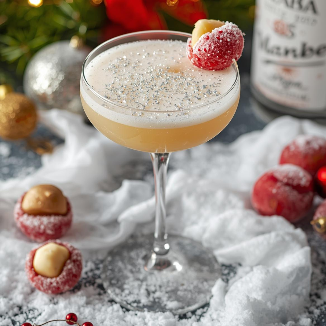 Snowy Lychee Christmas Martini