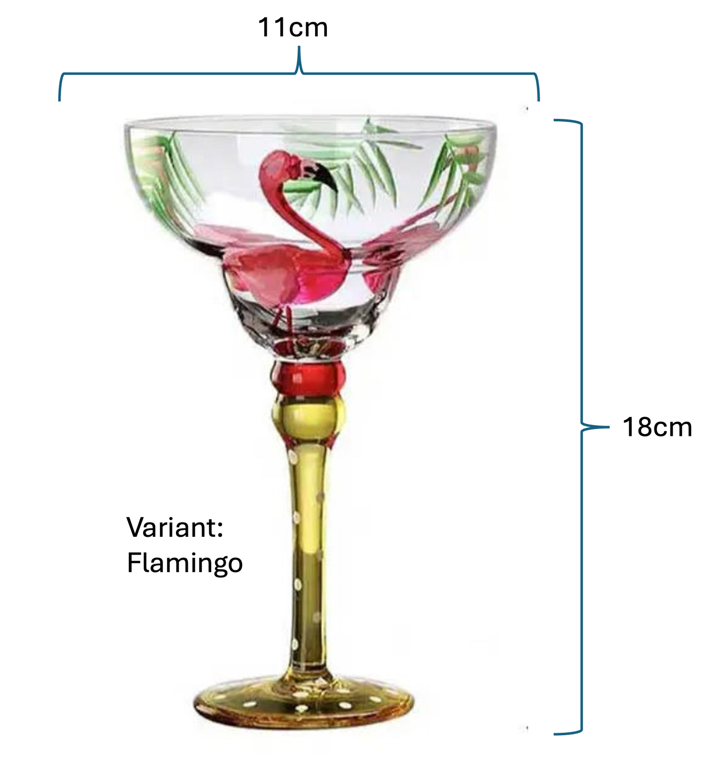 Handmade Colourful Margarita Glass