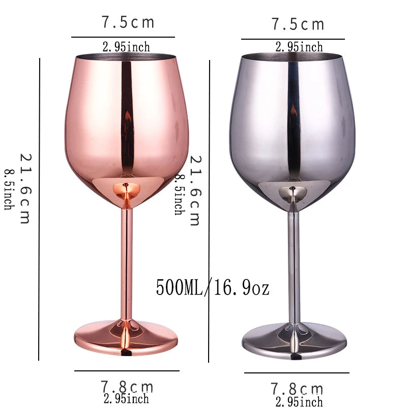 Stainless Steel Wine Glasses (Set of 1/2)