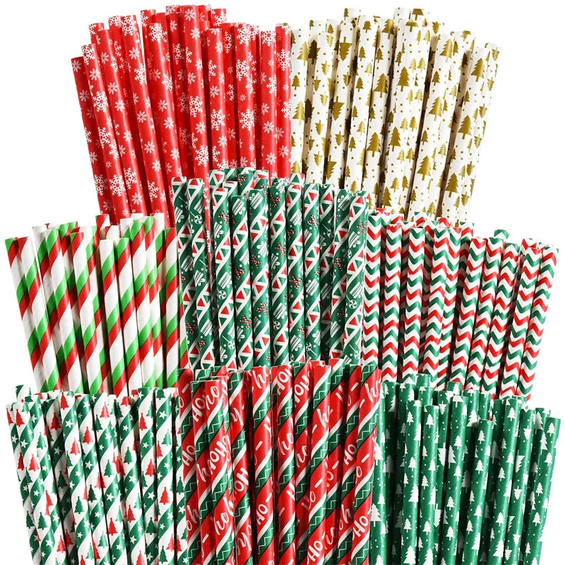 Christmas Paper Straws (25/50 pieces)