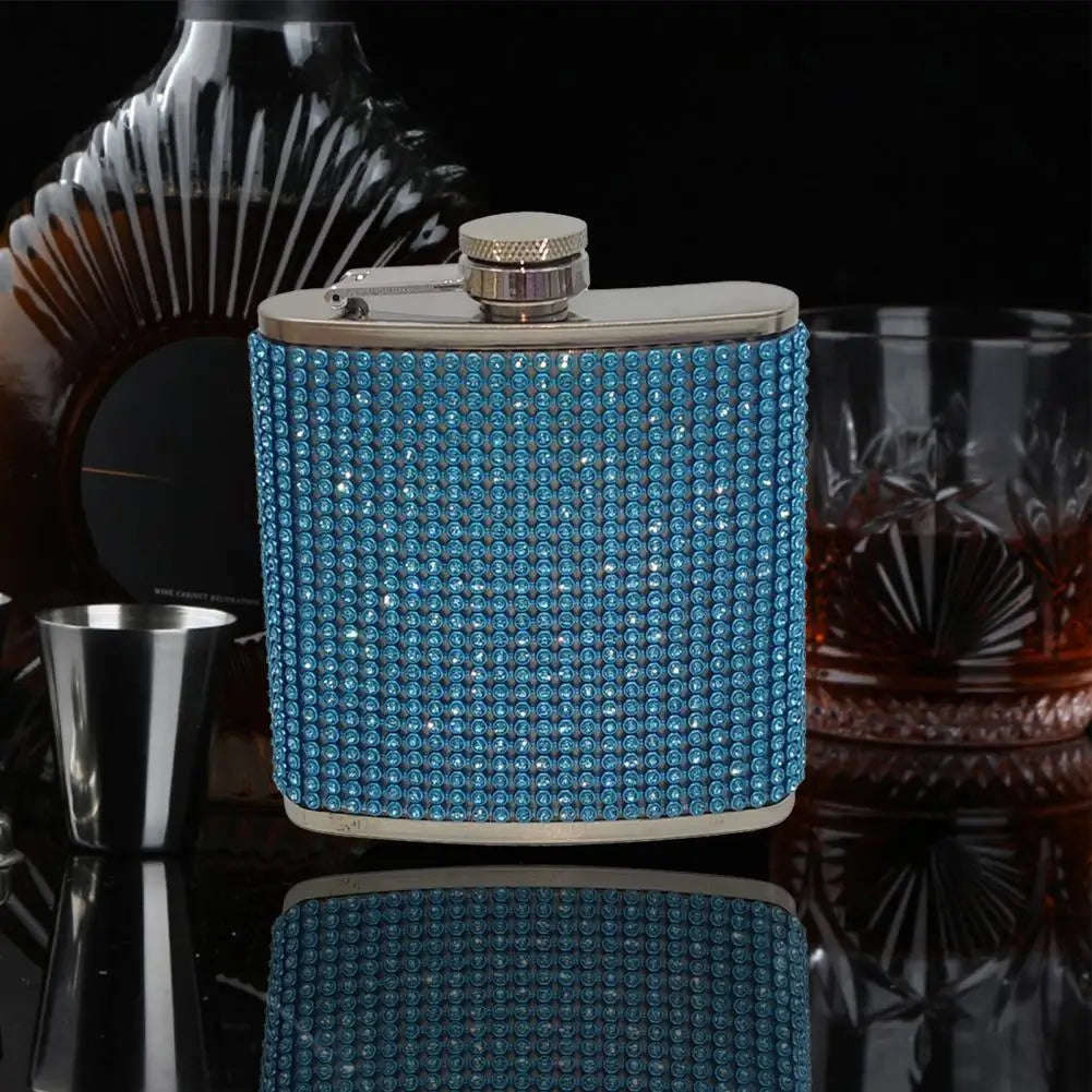 Rhinestone Studded Hip Flask (1 piece, 180 ml)