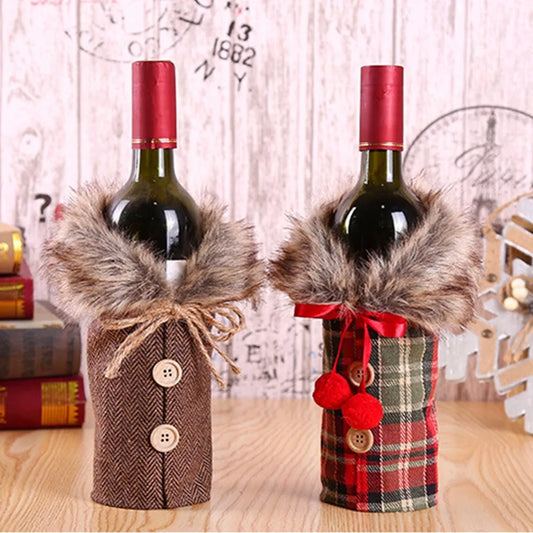 Festive Santa Bottle Covers (1 piece)