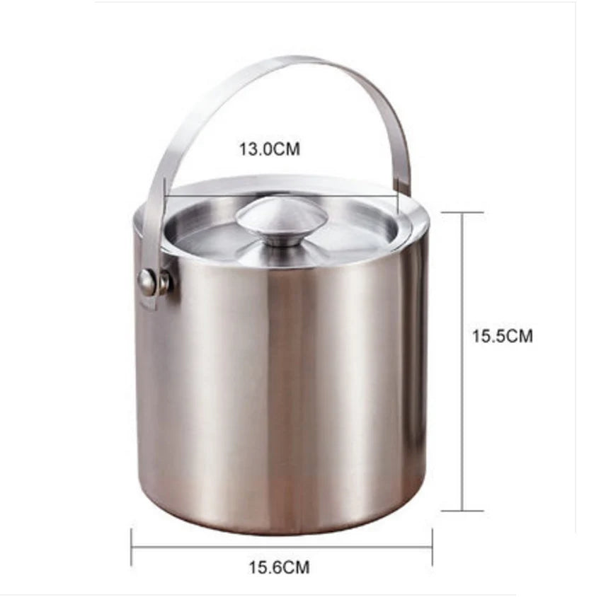 Stainless Steel Ice Bucket With Tongs (2L/3L)