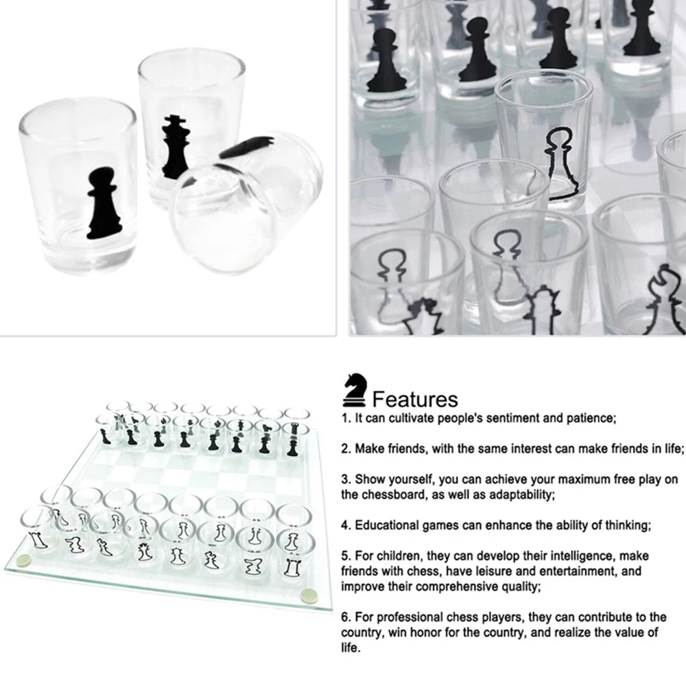 Glass Chess Board Drinking Game