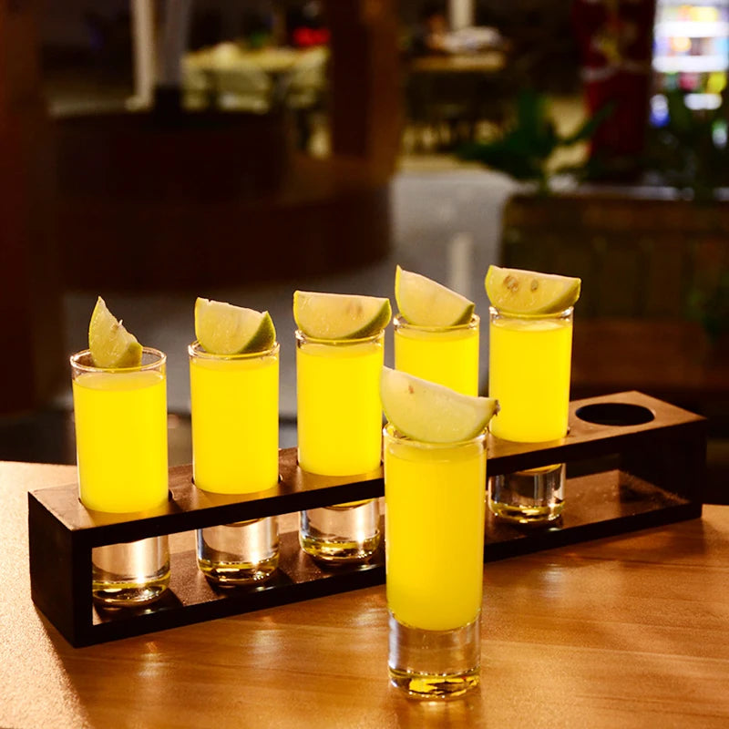 Black Wooden Shot Glass Holder