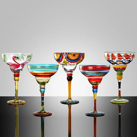 Handmade Colourful Margarita Glass