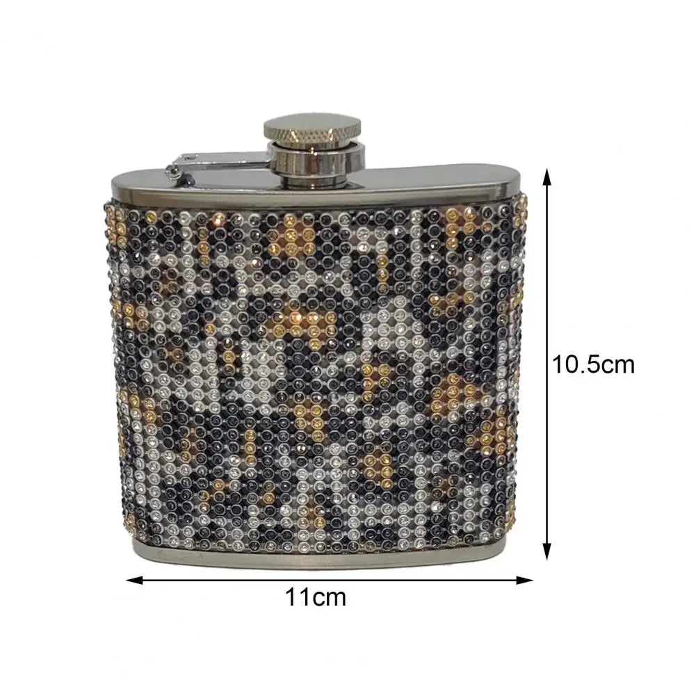 Rhinestone Studded Hip Flask (1 piece, 180 ml)