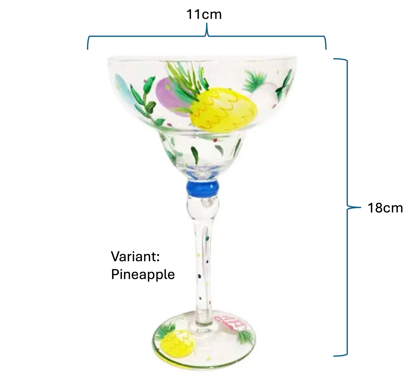 Handmade Colourful Margarita Glass