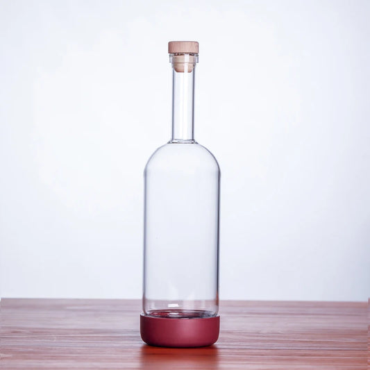 Bubble Glass Bottle Red 800ml (1 piece)