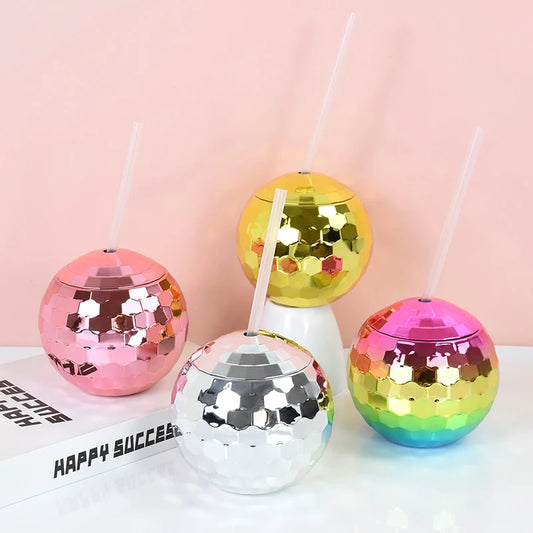 Disco Ball Cup with Straw (Set of 5)