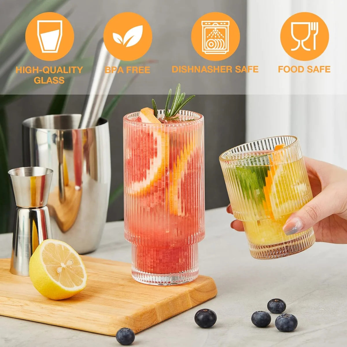 MYVIT Stackable Glass Cups