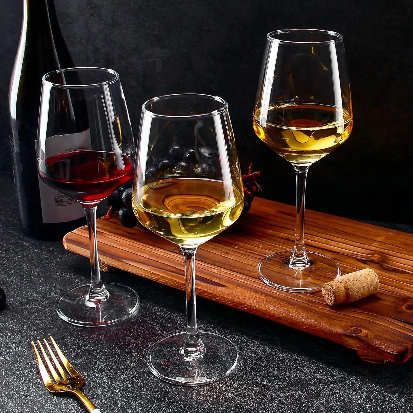 Long Stem Wine Glasses (Set of 4, 400ml)