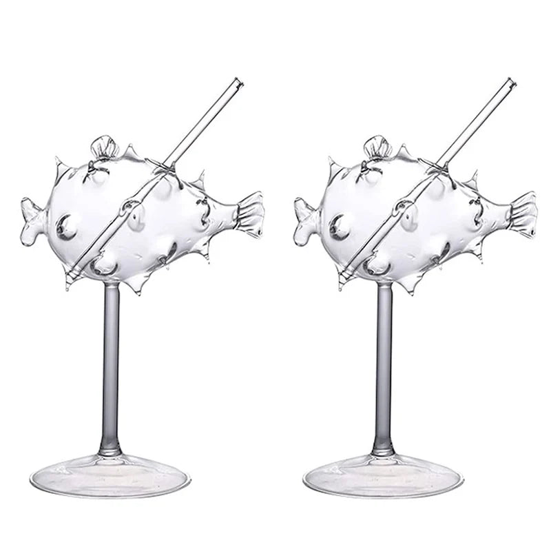 Puffer Fish Cocktail Glasses (Set of 2, 270ml)