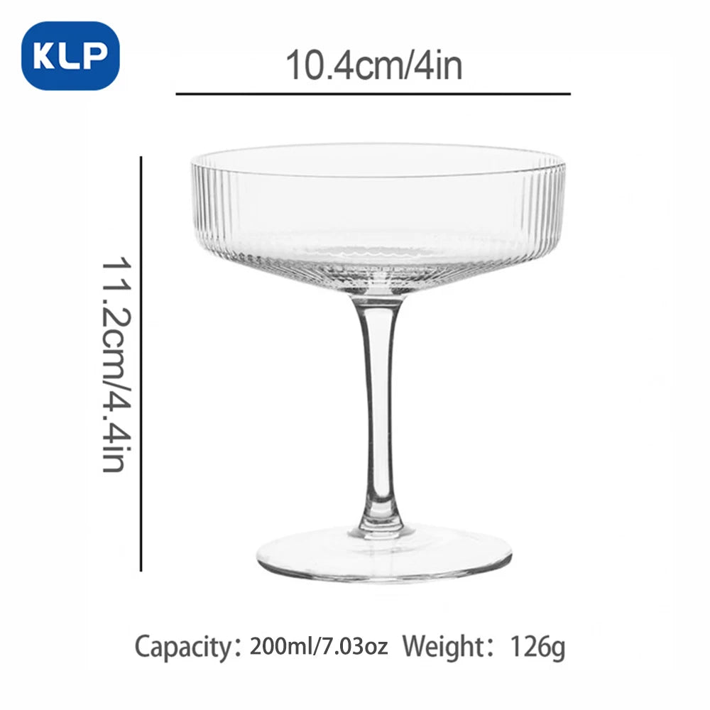 Ribbed Champagne Coupe Glass (200ml)