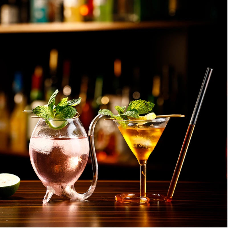 Vampire Cocktail Glass with Drinking Straw (1 pce, 300ml)