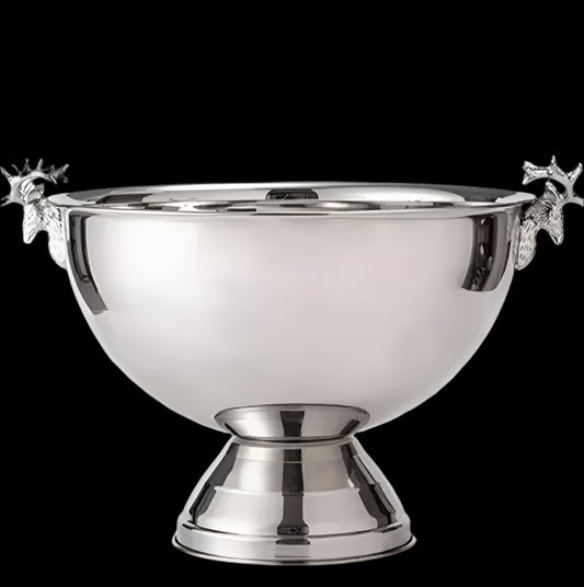 Large Stainless Steel Deer Head Ice Bucket (13.5L)
