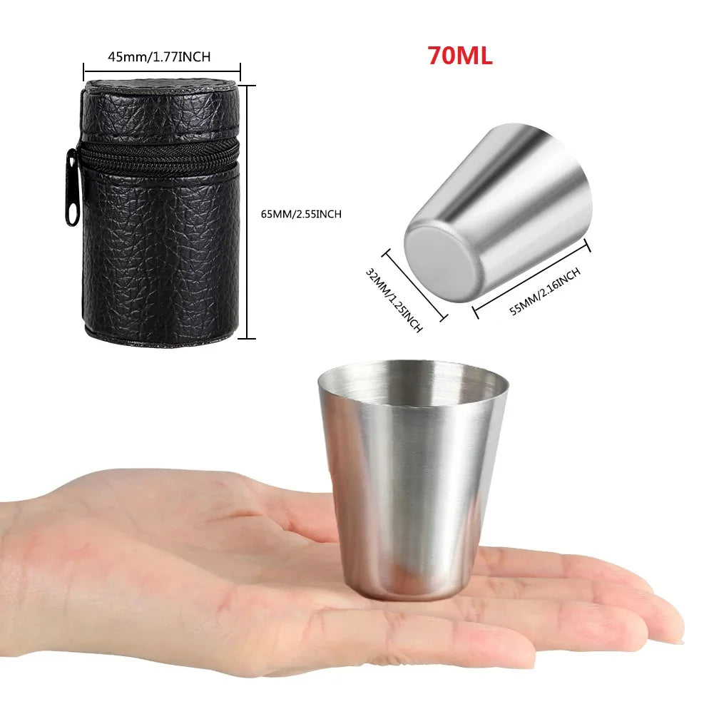 Travel Stainless Steel Mini Cups (6 Pieces)