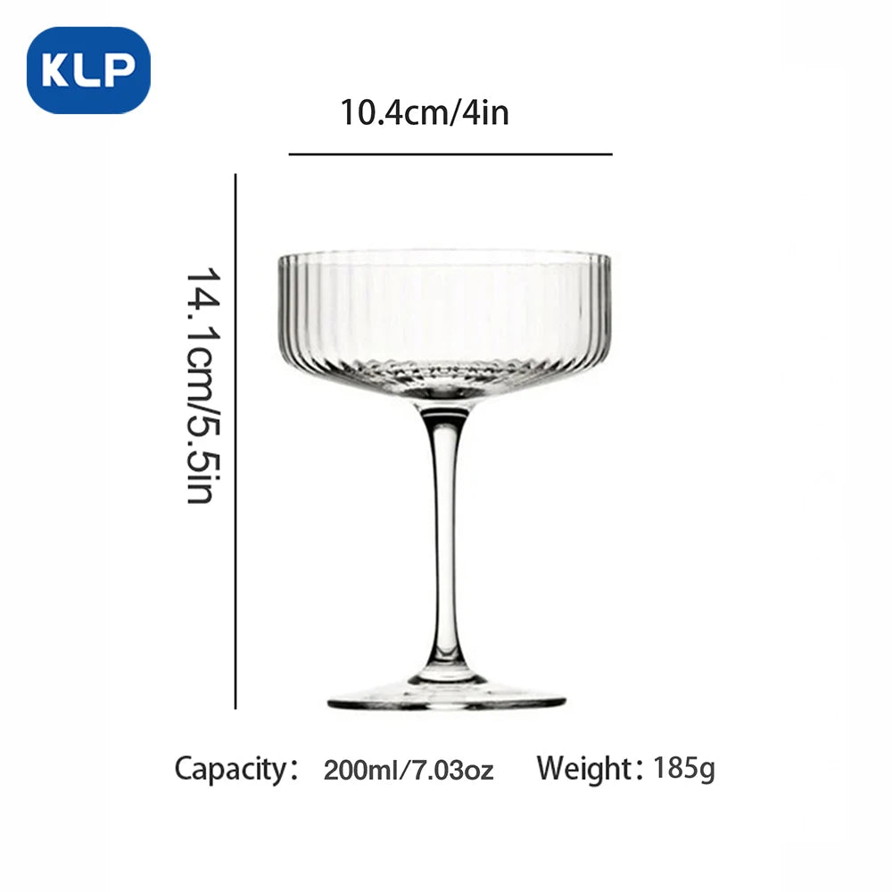 Ribbed Champagne Coupe Glass (200ml)