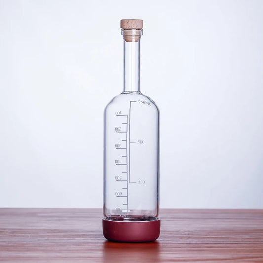 Bubble Glass Bottle - Red 800ml (1 piece)