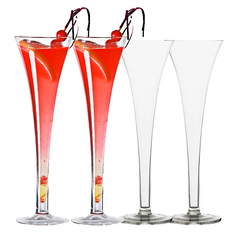 Crystal Champagne Flute Glasses (Set of 4, 280ml)