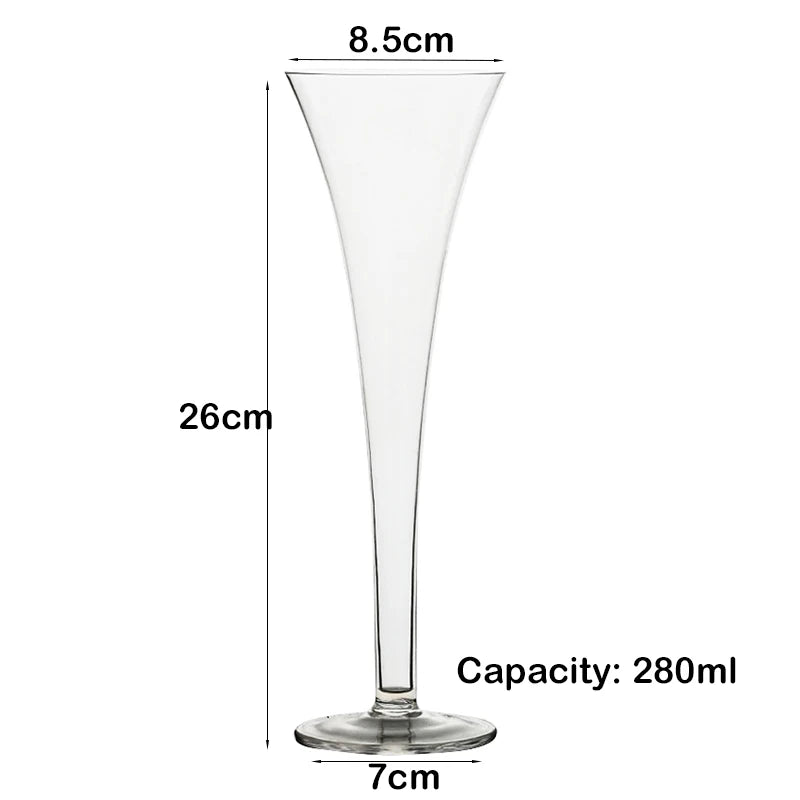 Crystal Champagne Flute Glasses (Set of 4, 280ml)