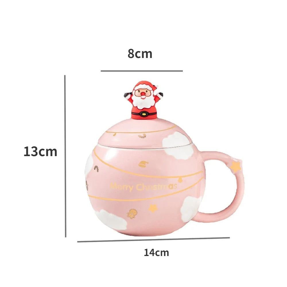 Christmas Mug with Lid/Spoon (1 piece/400ml)