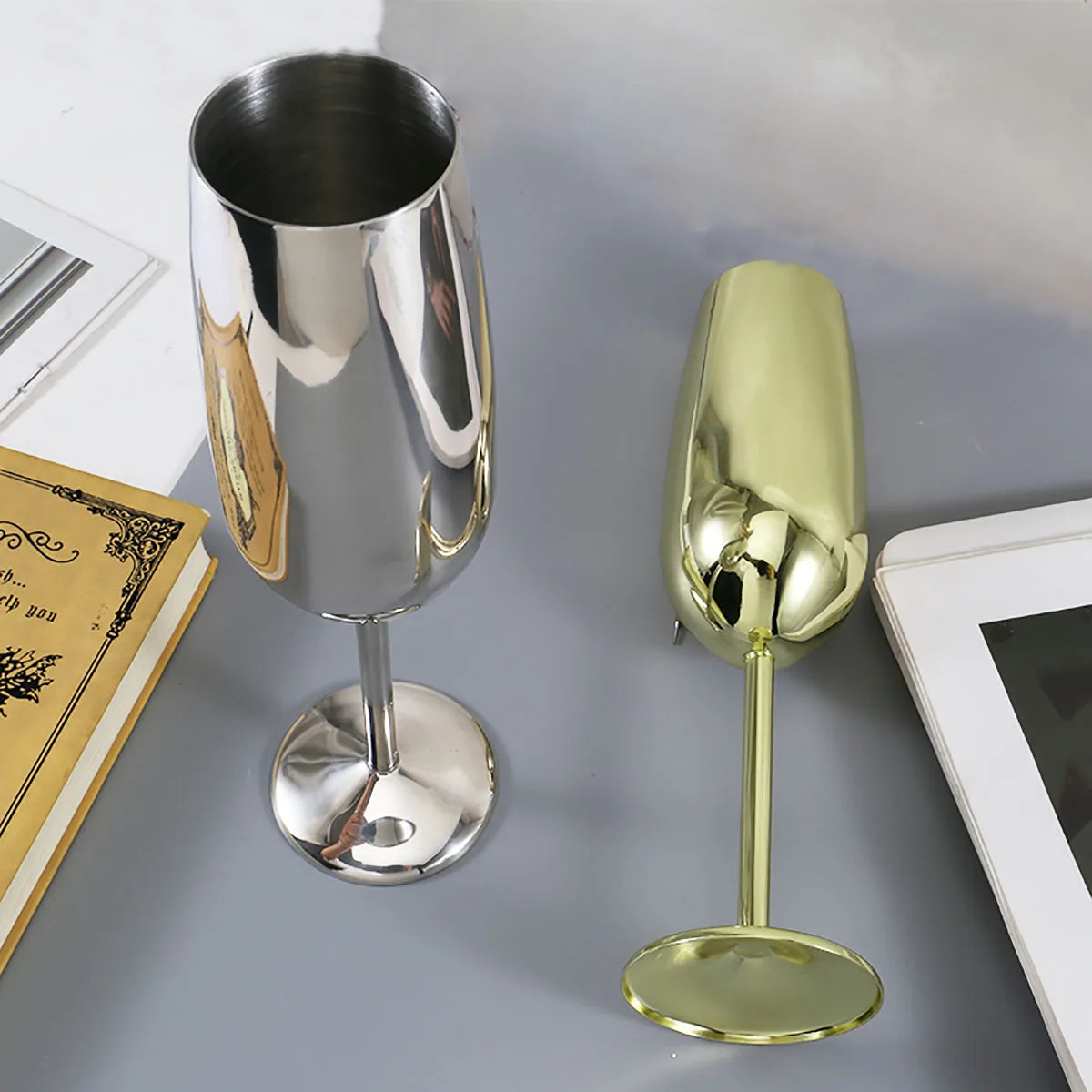 Stainless Steel Champagne glass  (2/4pc 260ml)