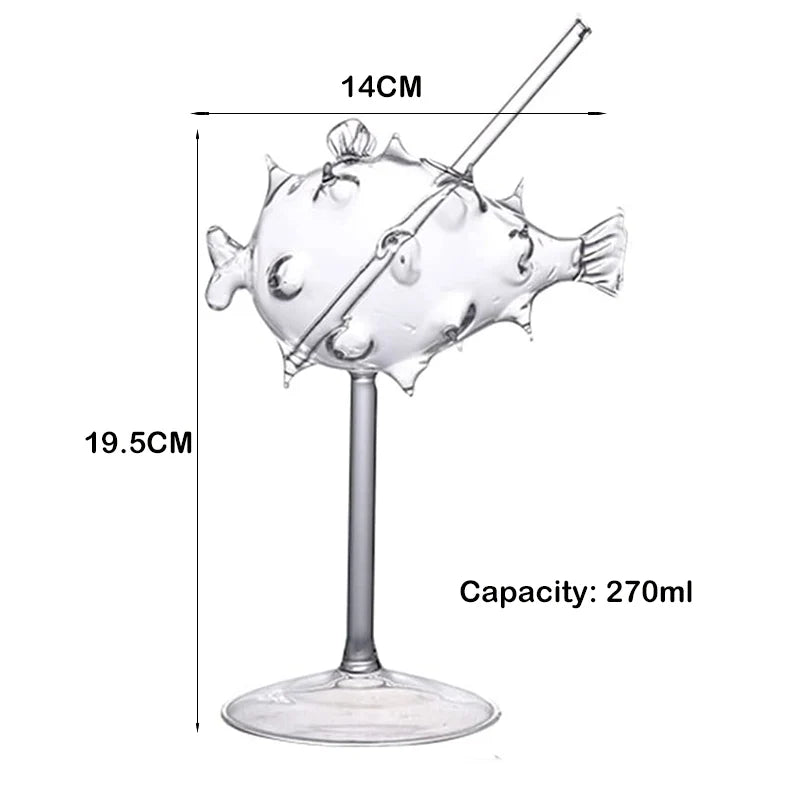 Puffer Fish Cocktail Glasses (Set of 2, 270ml)